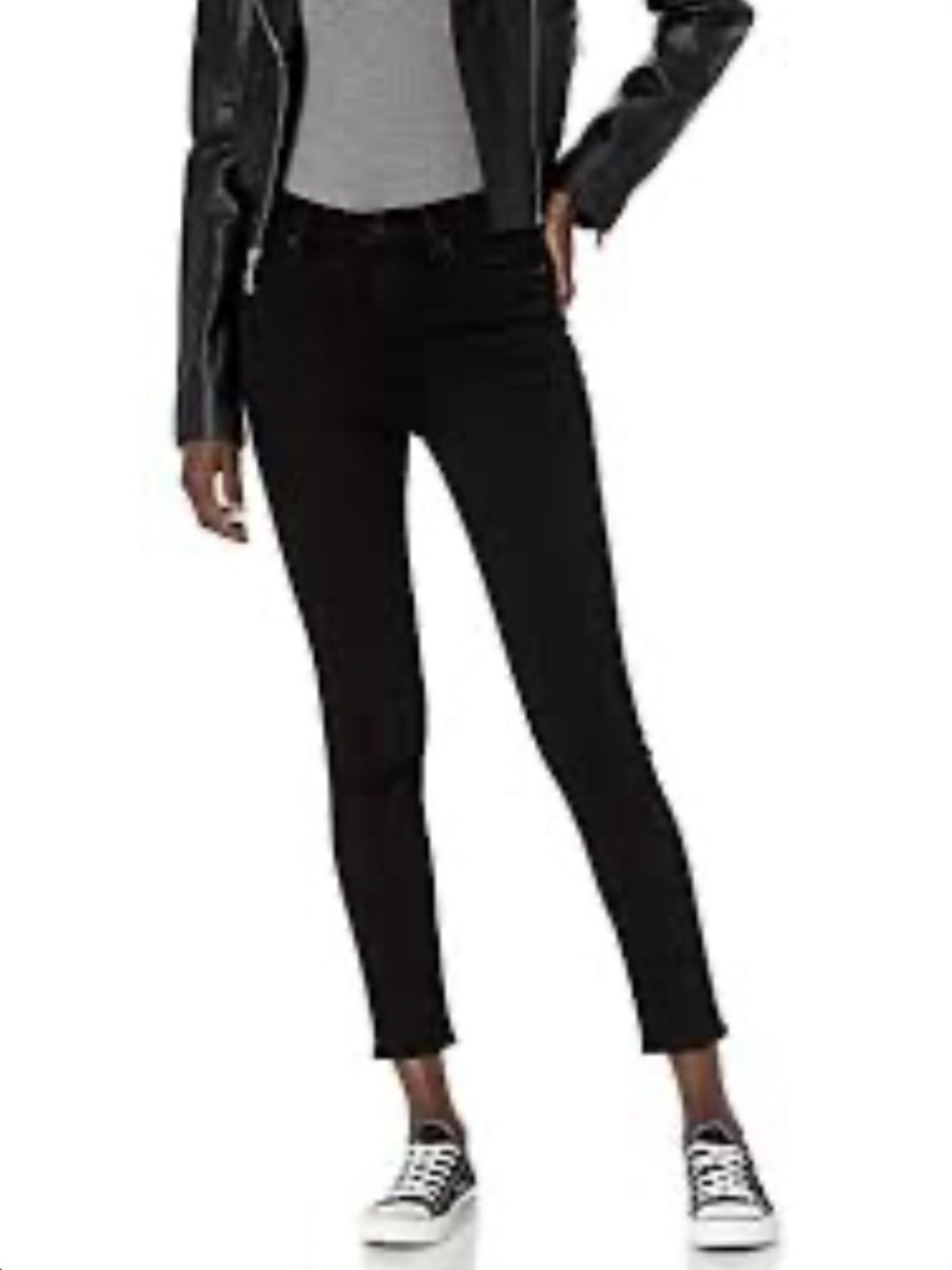 7 For All Mankind Women's Black raw cuff high waisted jeans sz.25